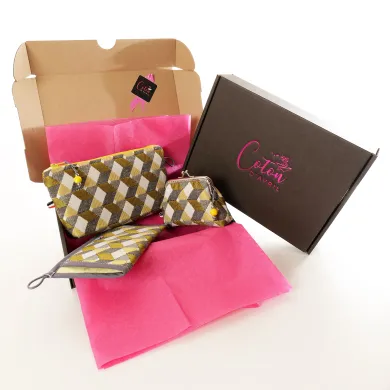 Ensemble 3 Pochettes Coton d'Avril Losanges