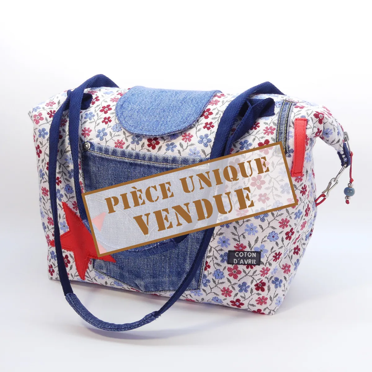 Sac à main D20 Fleuri Coton d'Avril